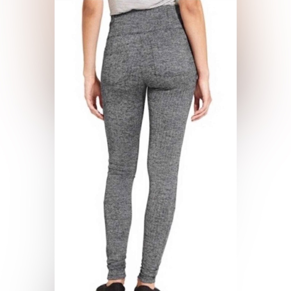 Athleta Herringbone Metro High Waisted Leggings Sz Small Heather Gray Pockets - Picture 2 of 15